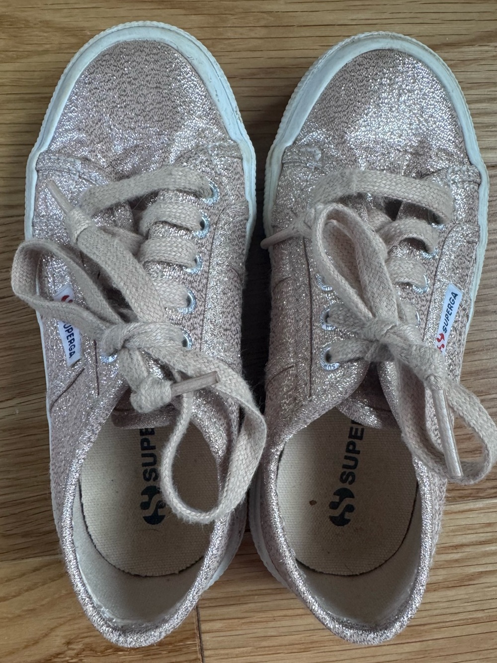 Superga 2750-Lamew Rose Gold Glitter Sneakers